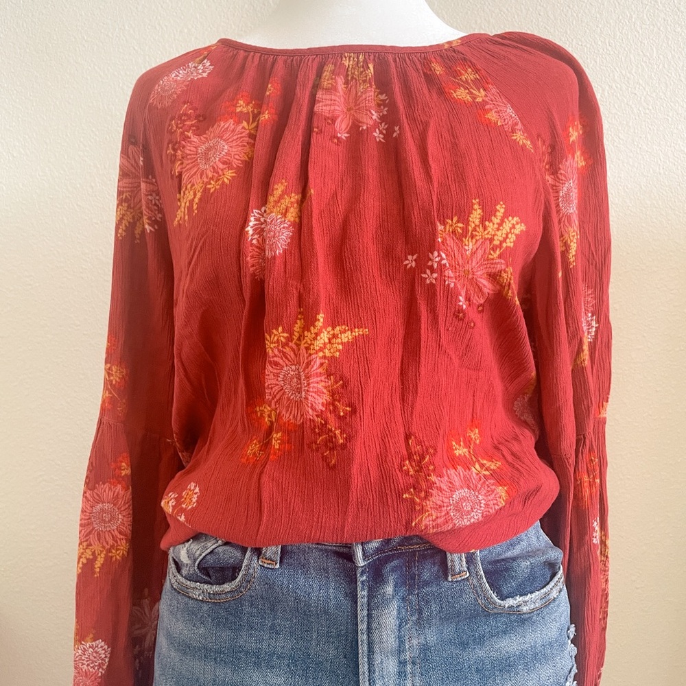 L Sonoma Floral Boho Shirt